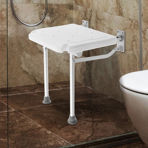 Folding shower seat for wall - for,
